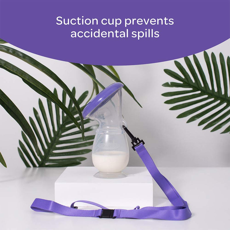 [Australia] - Lansinoh Breastmilk Collector Breastpump for Excess Breast Milk from Breastfeeding Mums BPA BPS Free 100% Silicone with Lid & Neck Strap, Transparent 