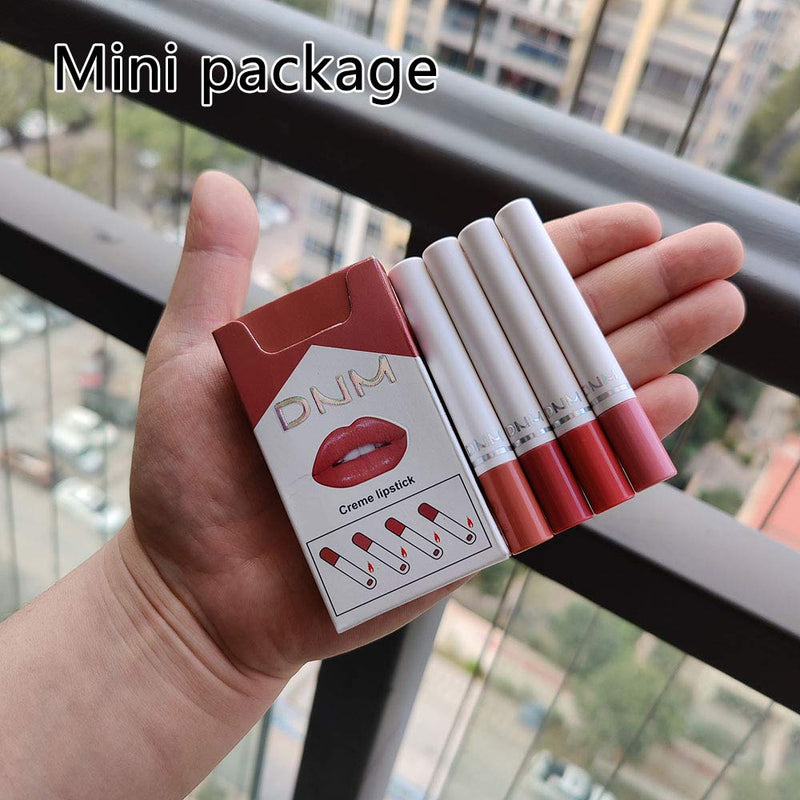 [Australia] - evpct Mini Matte Cigarette Lipstick 4 Pack Set Kit, DNM 4 Colors Litte Smoke Tube Lipstick Matte Creme Moisturizing Velvet Lipstick,Long Lasting Waterproof Easy To Color Women Makeup Cosmetic (Set03) Set03 