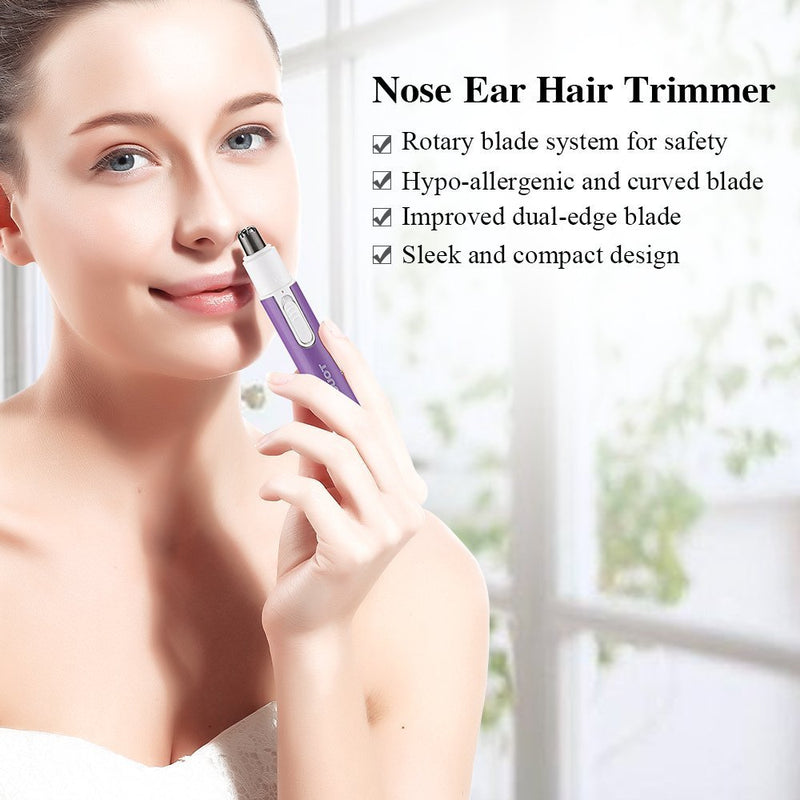 [Australia] - TOUCHBeauty Nose Hair Trimmer,Portable Electric Nose Ear Hair Trimmer,Personal Groomer Hair Removal,Battery Powered,Purple TB-0656P (Upgraded Version) 
