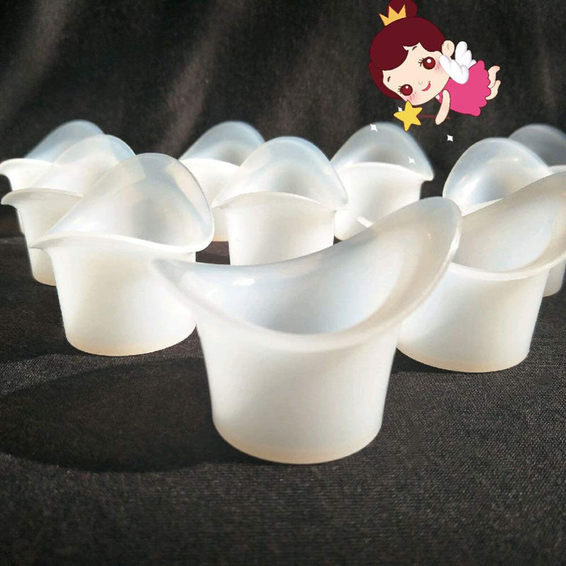 [Australia] - SUPVOX 10pcs 8ml Silicone Eye Wash Cup Resuable Non Sterile Eye Bath Cup Washing Cup for Refreshing Cleaning Tired Eyes (White) 