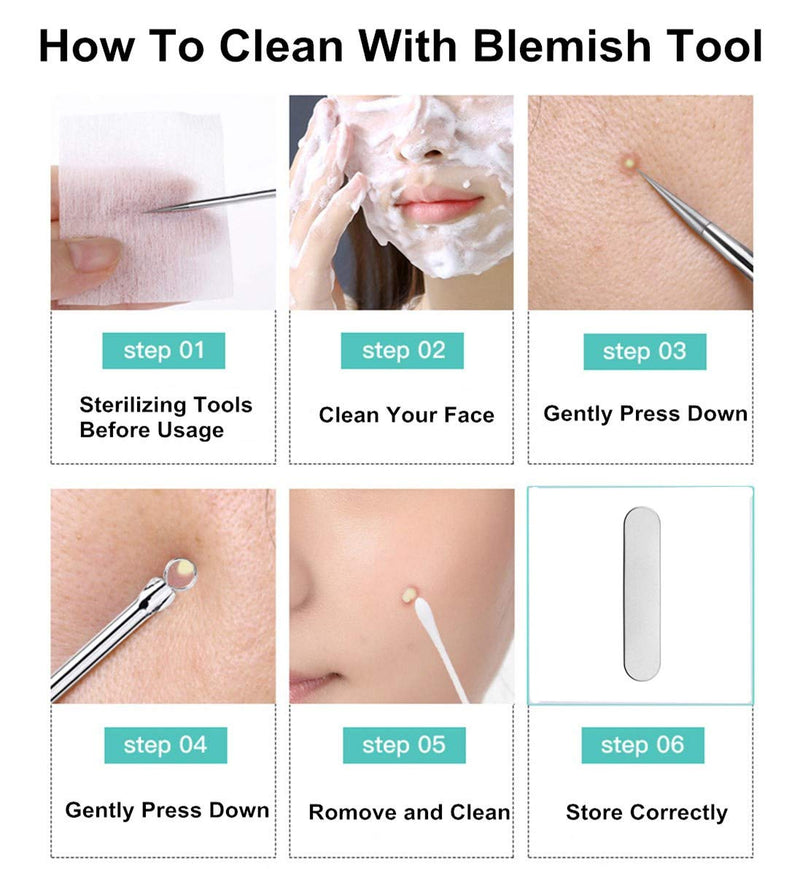 [Australia] - Pinkiou Blackhead Removers Comedone Pimple Removal Extractors Acne Blemish Needles Tool Kit Nose Face Skincare, 8-in-1 with Metal Case 