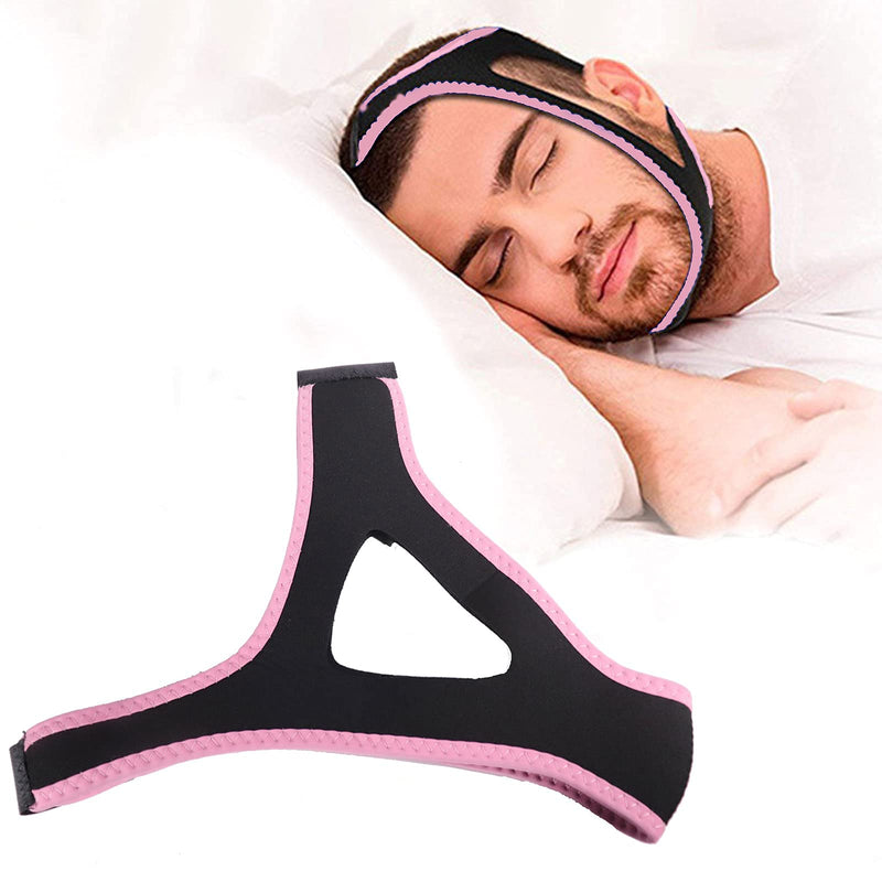 [Australia] - Anti Snore Chin Strap, Stop Snoring Chin Straps, New Adjustable Anti Snoring Devices, Sleep Snoring Solution for Men and Women Pink 