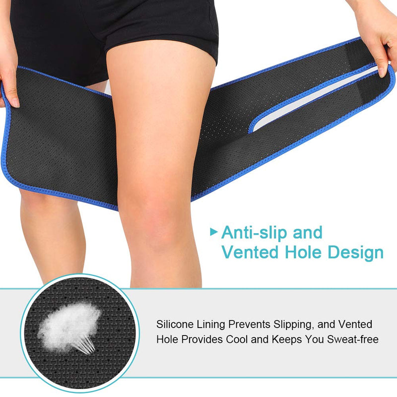 [Australia] - Thigh Support, Super Breathable Thigh Compression Brace Thigh Support Wrap with Anti-Slip Lining for Men & Women Hamstring Injury Prevention and Recovery Blue Thigh Support 
