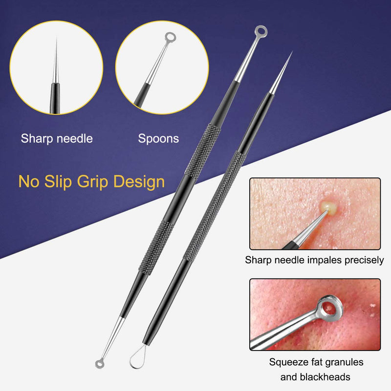 [Australia] - [Upgrade]Pimple Popper Tool Kit - Aooeou Professional Stainless Steel Pimple Tweezers Comedones Extractor Tool Kit- Treatment for Pimples,Blackheads,Zit Removing, Forehead and Nose 