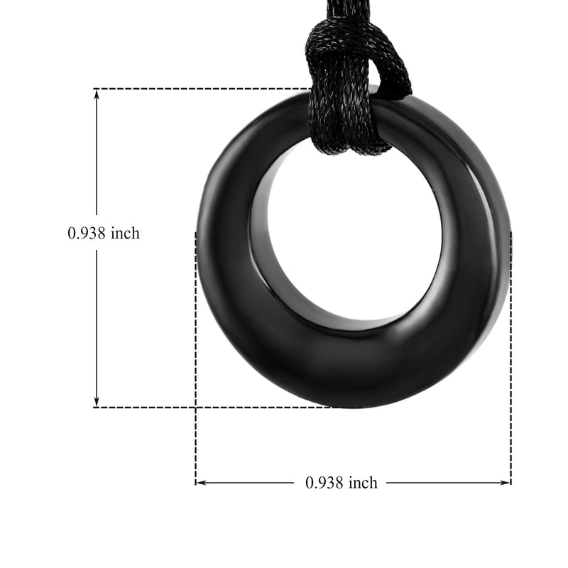 [Australia] - Urn Necklace for Ashes Stainless Steel Circle of Life Eternity Memorial Pendant Locket Keepsake Cremation Jewelry for Men Women Black 