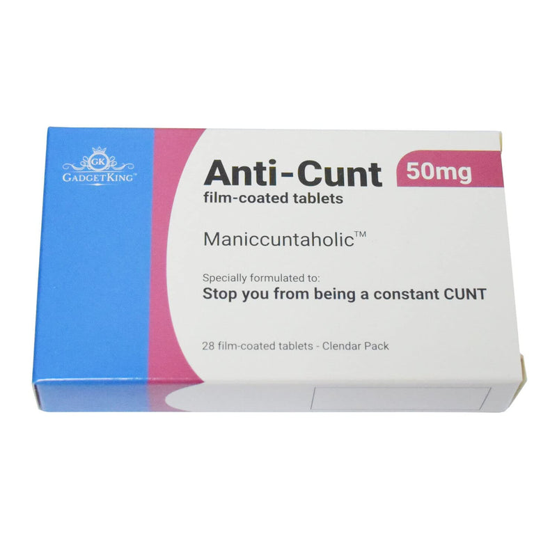 [Australia] - gadgetking JOKE PILL MEDICATION TABLET BOX Xmas Gift Prank Birthday Card wrapper Unusual April Fools Secret Santa 40th 50th 60th 21st Rude Mens Ladies For Him Her Boss (Anti-CUNT) Anti-CUNT 