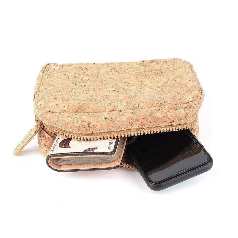 [Australia] - Manisho Cork Vegan Pouches Purse for Women Eco-friendly Cosmetic Bag for Travel Cruelty Free Non Leather (size A - glitter) size A - glitter 