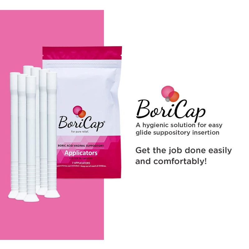 [Australia] - BoriCap Boric Acid Vaginal Suppository Applicators, 7 Applicators - Hygienic Solution for Easy Glide Applicator Insertion - Washable and Reusable 