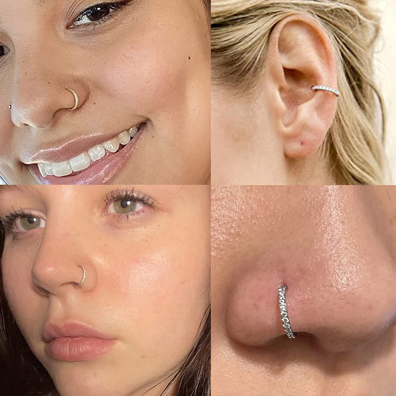 [Australia] - MODRSA Nose Cuff, Gold Nose Cuff, Nose Cuff Non Piercing, Fake Nose Ring, Clip on Nose Ring, African Nose Cuff, Fake Nose Cuff, Nose Cuffs for Non Pierced Nose Cuff Jewelry A1-6pcs-silver 