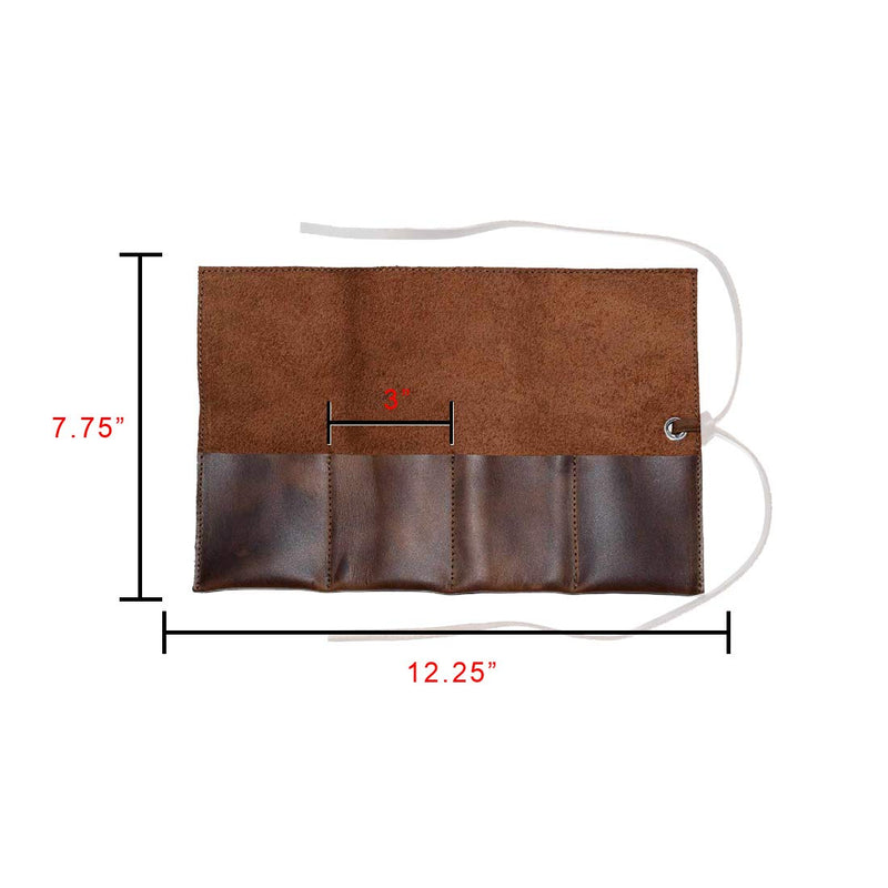 [Australia] - Hide & Drink, Rustic Leather Travel Watch Roll Organizer Holds Up To 4 Watches, Easy Carry On Watchlover Storage, Travel Essentials Gift Handmade Includes 101 Year Warranty :: Bourbon Brown 