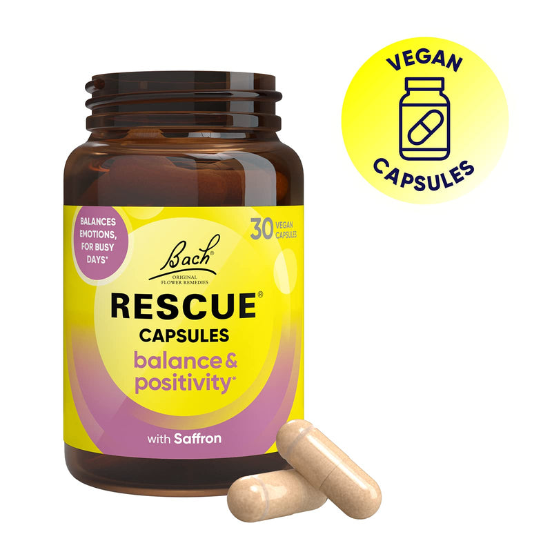 [Australia] - Nelsons Rescue Balance & Positivity Capsules, support for emotional balance and mood, format 30 Vegan Capsules, one a day 