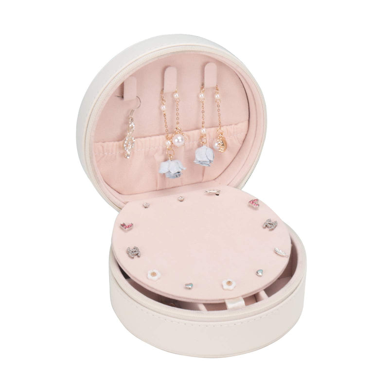[Australia] - Botanka Cowry Jewelry Gift Box for Women Organizer White Small Travel Jewelry Box for Rings and Earrings (White) 