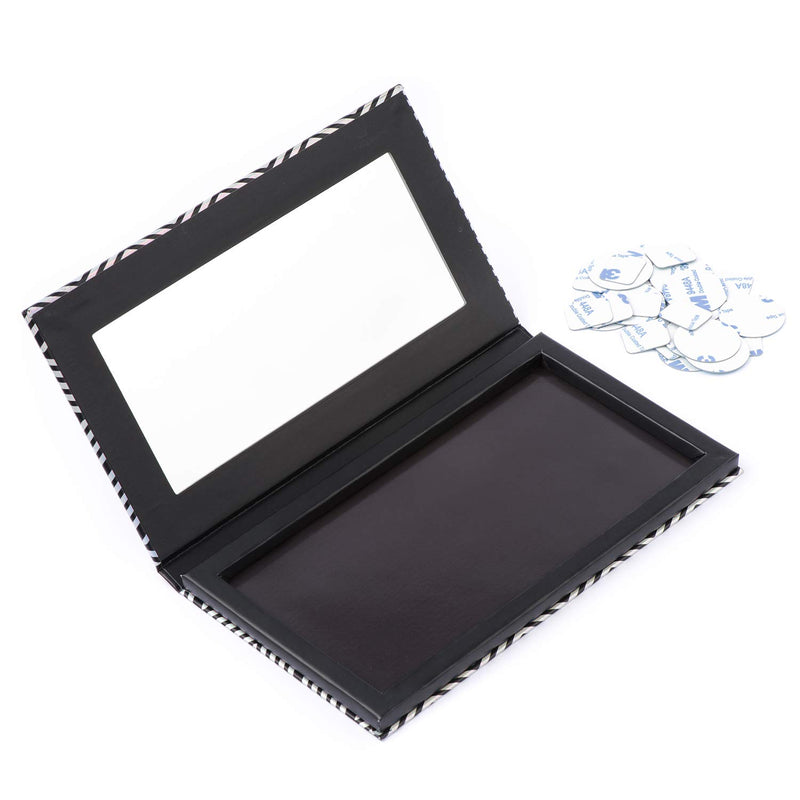 [Australia] - Allwon Magnetic Palette Black Empty Makeup Palette with Mirror and 20Pcs Adhesive Empty Palette Metal Stickers for Eyeshadow Lipstick Blush Powder 