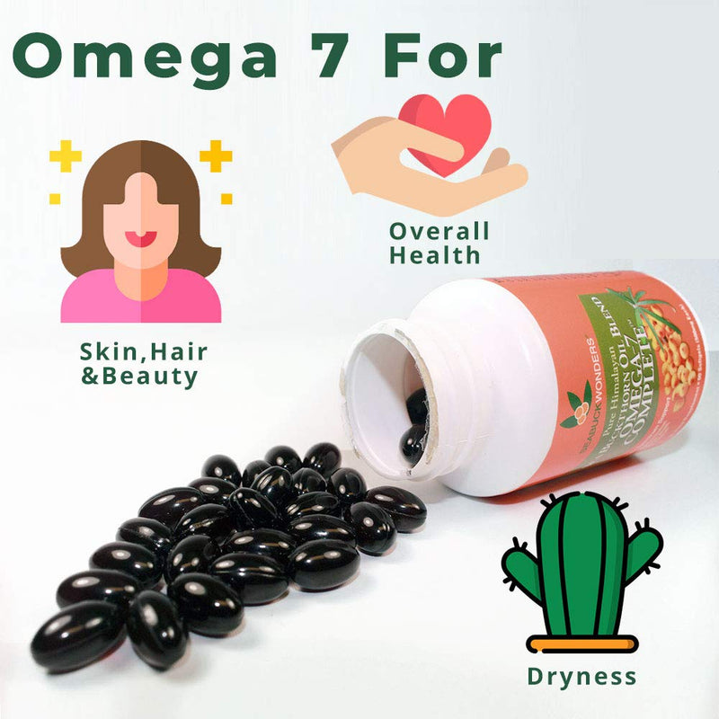 [Australia] - Sea Buckthorn Oil Blend, Omega-7 Complete, 60-Softgels (500mg Each) 