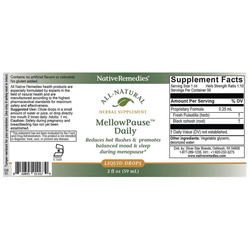 [Australia] - Native Remedies MellowPause - Natural Homeopathic Formula Helps Reduce Hot Flashes, Mood Swings, Sleeplessness and Night Sweats Mellowpause Daily 1pk 