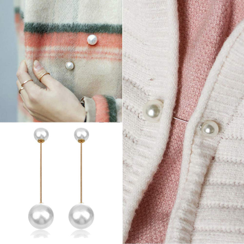 [Australia] - ASHMITA 6 Pairs Faux Pearl Brooch for Women Sweater Shawl Clip All-Match Clothes Pins Sweater Shawl Brooch 6 