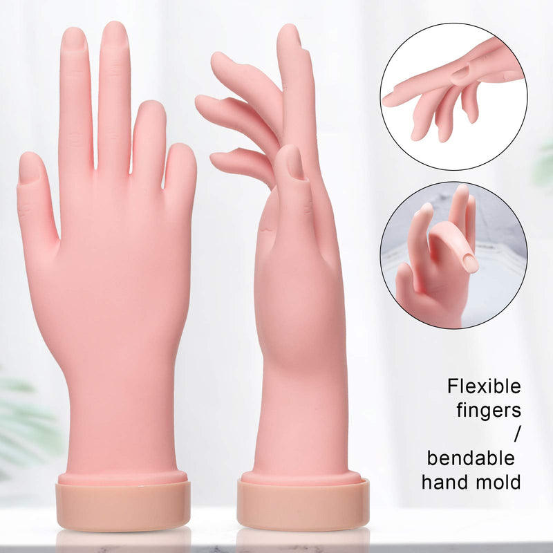 [Australia] - AORAEM Nail Trainning Hand Flexible Soft Practice Plastic Mannequin Hand Nail Art Trainer Manicure Practice Hand Tool 