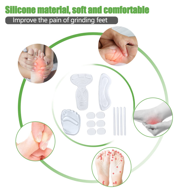 [Australia] - Rainmae Heel Grips,18 Pcs Clear Gel Heel Cushion Inserts Metatarsal Pads for Loose Shoes,Silicone Invisible Heel Protector for Against Pain Blisters 