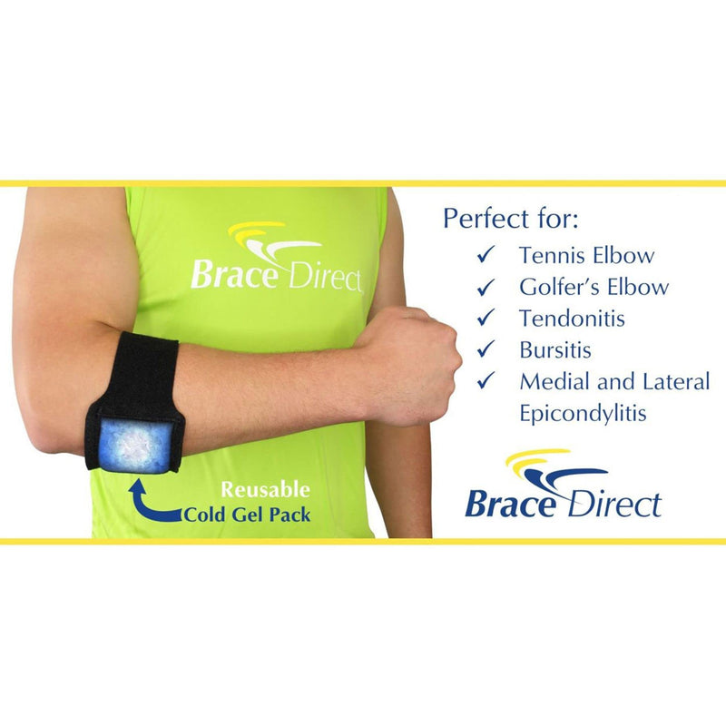 [Australia] - Tennis & Golf Elbow Cold Gel Therapy Compression Brace - Reusable Ice Pack Wrap with Strap- Pain Relief for Tendonitis, Injuries, Medial Epicondylitis, Joint Pain by Brace Direct 