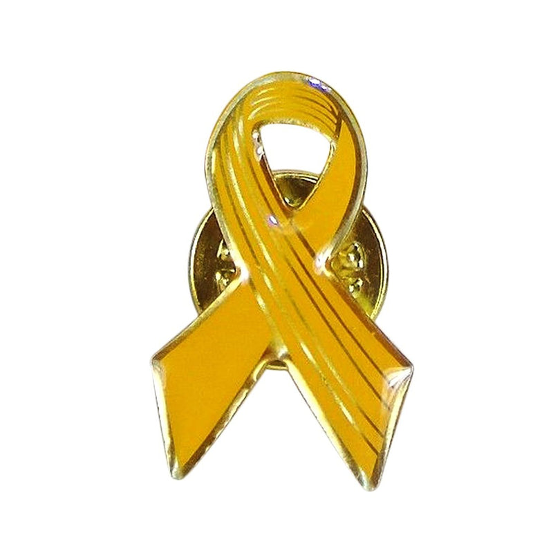 [Australia] - Lot of 20 - Yellow Awareness Ribbon Lapel Pins - Enamel On Gold Tone Metal. 