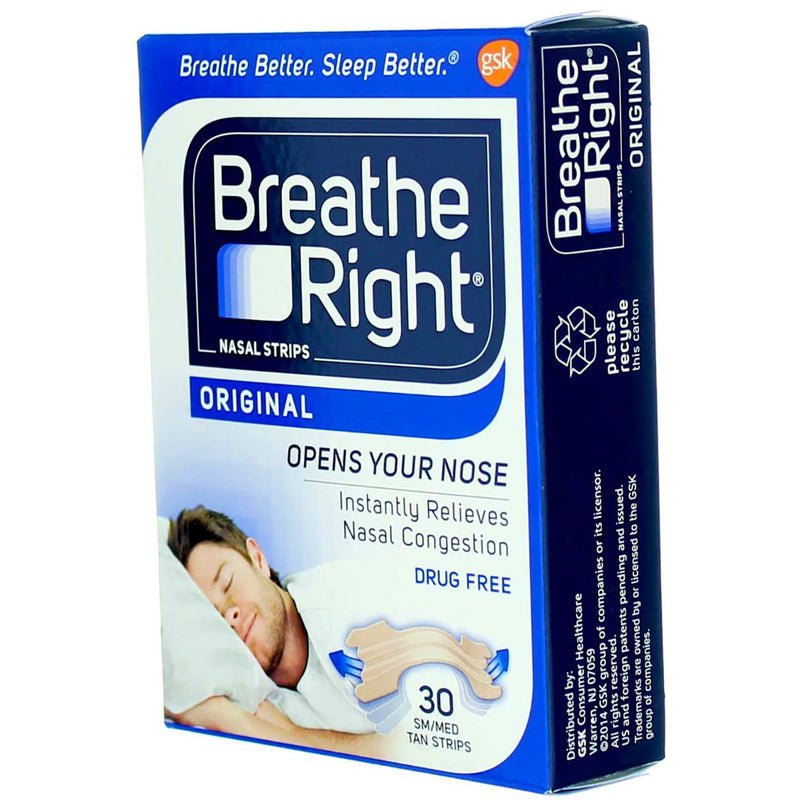 [Australia] - Breathe Right Nasal Strips Original Tan Small/Medium 30 ea (Pack of 3) 
