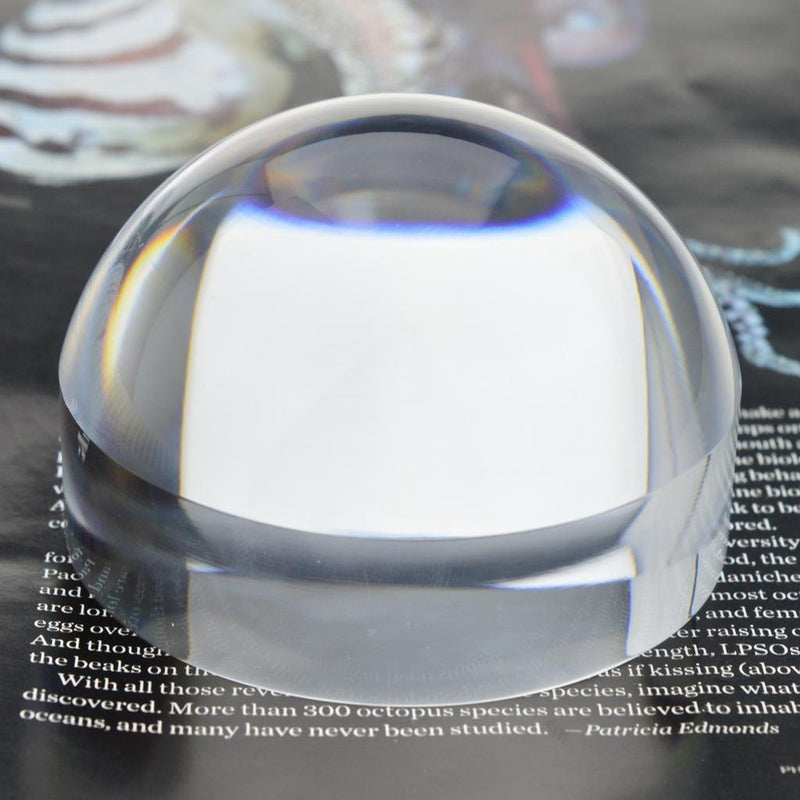 [Australia] - YOCTOSUN 2.5 Inch Dome Magnifier 5X Acrylic Paperweight Reading Magnifying Glass Optical Half Ball Lens with Gift Box and Polishing Pouch 