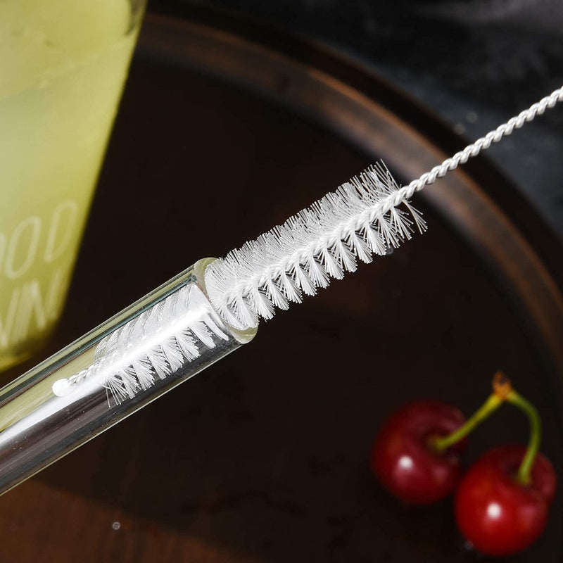 [Australia] - ALINK Reusable Glass Boba Straws, 14mm Extra Wide Clear Smoothie Straws for Bubble Tea, Pack of 4 with 1 Case and 2 Brush 
