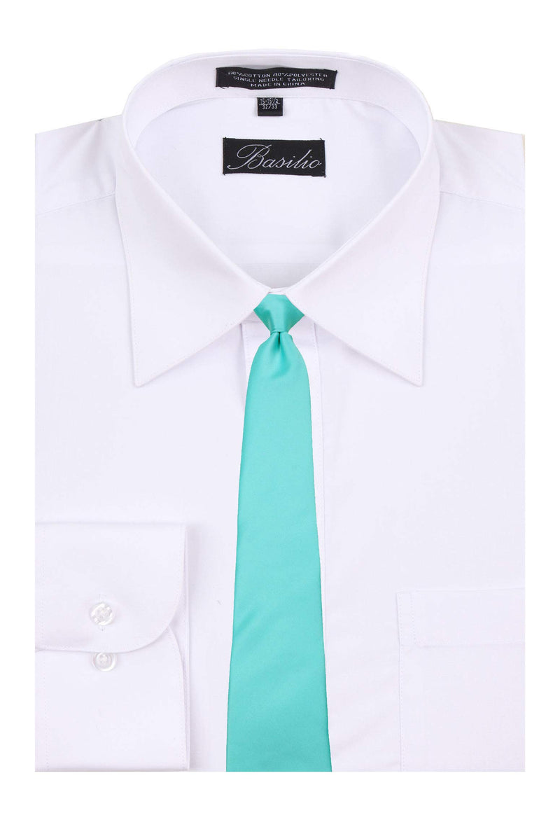 [Australia] - Mens Solid Color Clip On Easy to Remove Clip Necktie Ties Aqua Blue 