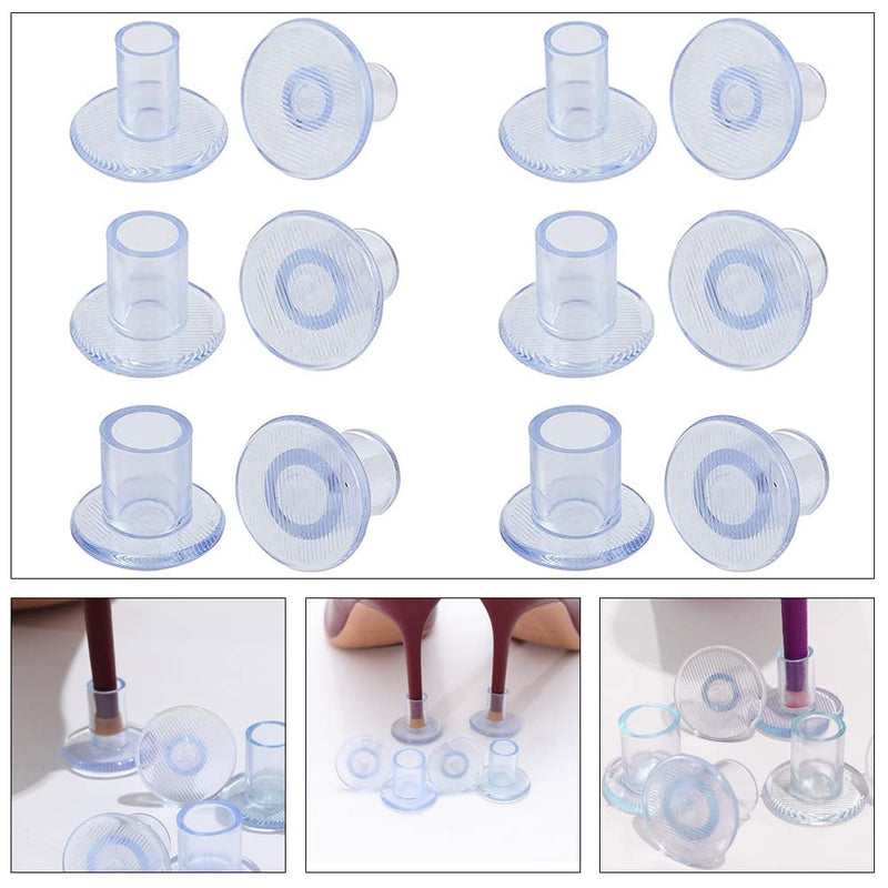 [Australia] - 6 Pairs Clear Heel Protectors High Heel Cap High Heel Protectors for Daily Use Wedding Formal Occasions Protecting Shoe Heels 