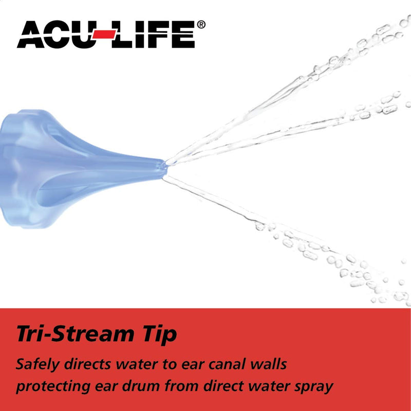 [Australia] - Acu-Life Ear and Ear Wax Cleaner for Humans Includes Syringe with Tri-Stream Tip and Ear Wax catching Basin 