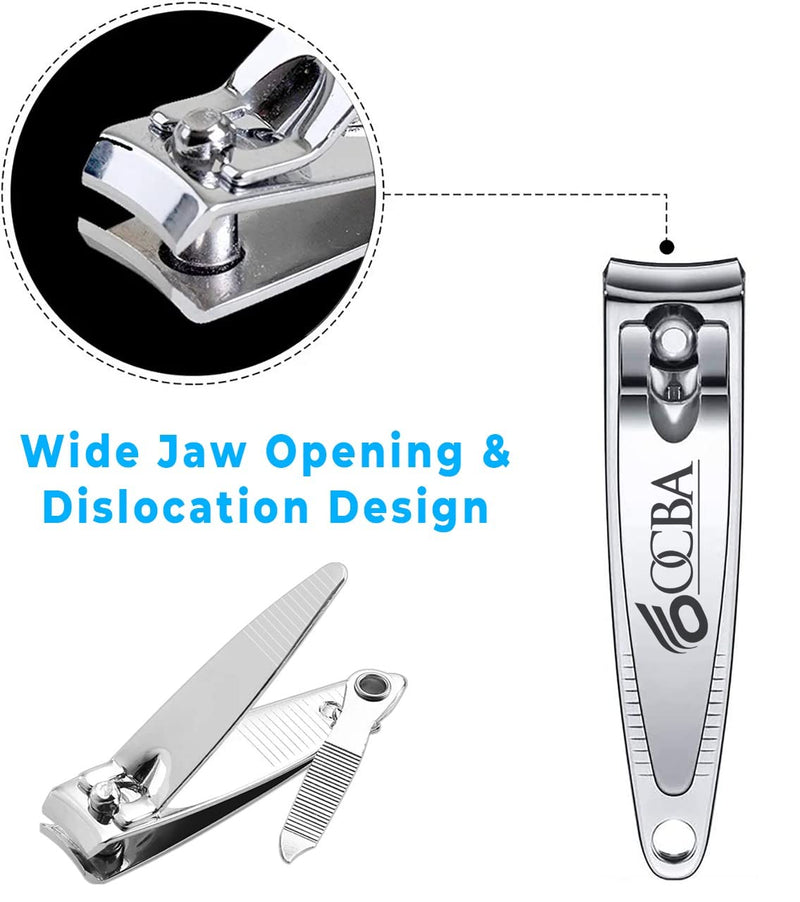 [Australia] - OCBA Nail Clippers Stainless Steel Nail Cutter for Thick Toenails Professional Heavy Duty Fingernail Clipper Toenail Clippers for Men Women 