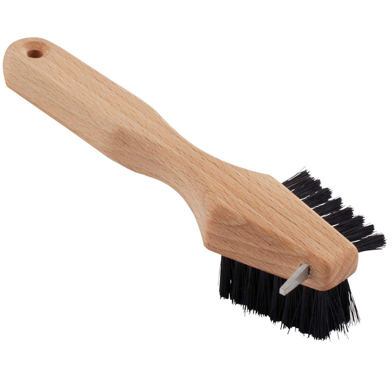 [Australia] - Redecker Shoe Sole Brush, Durable Wild Boar Bristle, Oiled Beechwood and Stainless Steel Design, 3 Ways to Clean, Made in Germany 