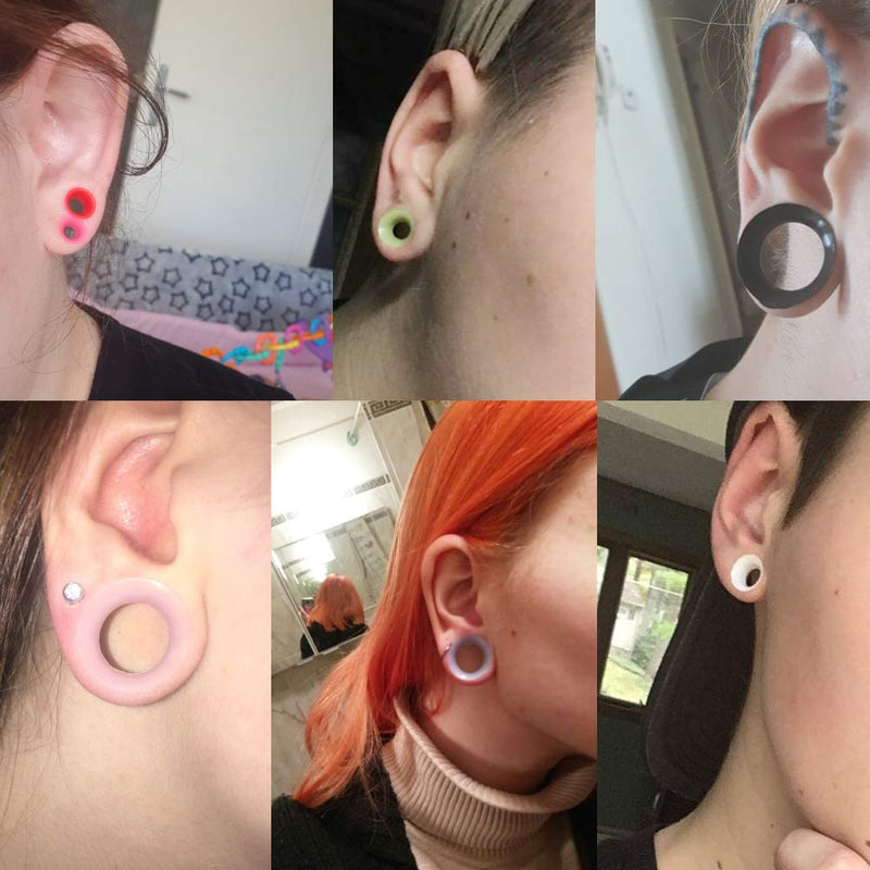 [Australia] - Jewseen 20PCS Soft Silicone Ear Gauges Flesh Tunnels Plugs Stretchers Expander Double Flared Flesh Tunnels Ear Piercing Jewelry 00g(10mm) 