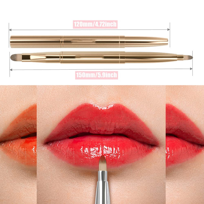 [Australia] - CGJIANG Lip Brush Retractable Lip Brushes Portable Dual End Lipstick Brush Eye Make Up Brushes Concealer Brushes Eye Shadow Brush Lip Brush tool Lip Contours Makeup Brush 