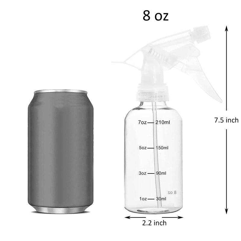 [Australia] - Youngever 6 Pack Empty Plastic Spray Bottles with Measurement, Spray Bottles for Hair and Cleaning Solutions (8 Ounce) 8 Ounce 