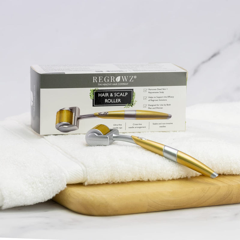 [Australia] - Regrowz Derma Roller - Hair and Scalp Roller - Suitable for both Men and Women - Stimulates Healthy Hair Growth - Microneedle Tool for Dormant Scalp Follicles 