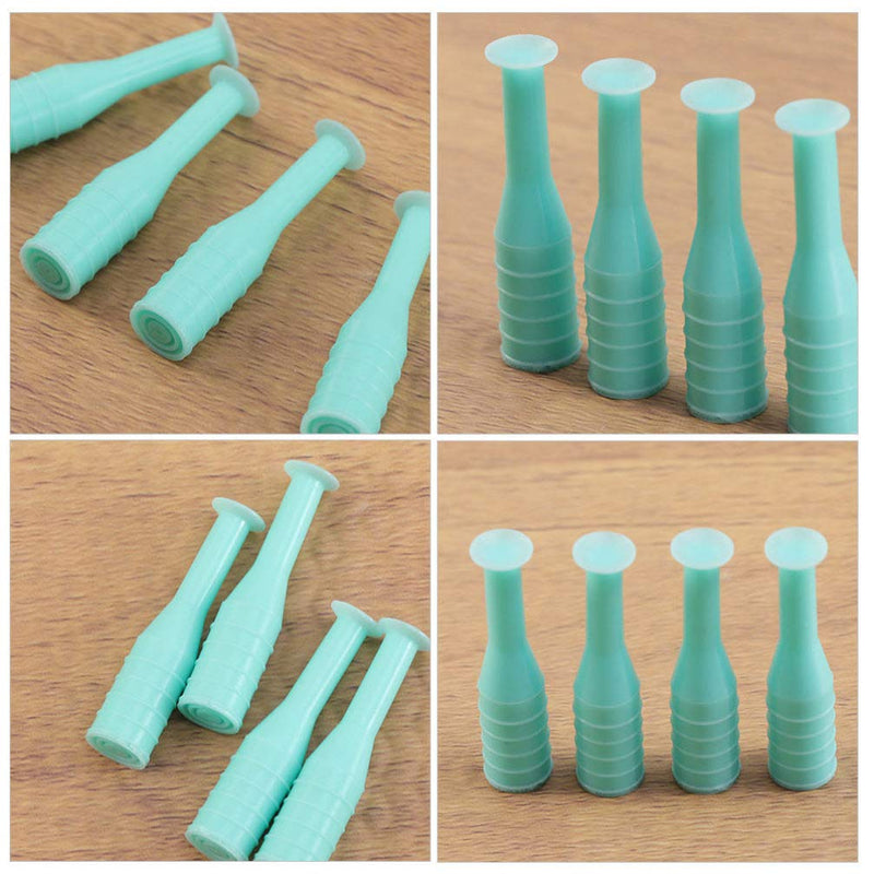 [Australia] - EXCEART Scleral Cup Contact Lens Handler, 8pcs Soft Hard Contact Lens Inserter Remover Contact Lens Suction Cup Stick Tool Without Bottle for Travel Home Use Green 