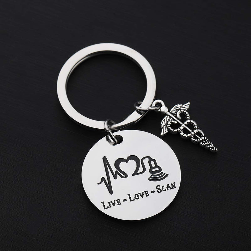 [Australia] - ENSIANTH Sonographer Gift Live Love Scan Keychain Ultrasound Tech Jewelry Radiologist Gift Sonographer Keychain 