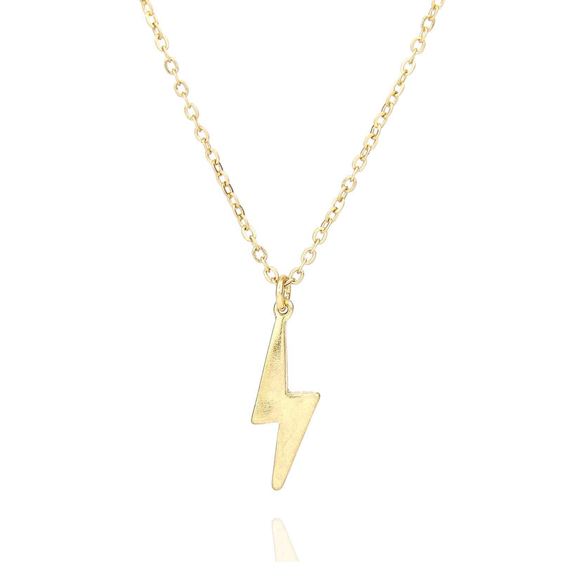 [Australia] - Pomina Gold Dainty Boho Layered Necklace Chic Lightning Bolt Star Cloud Charm Necklace for Women Teen Girls Lightning&Star_Worn Gold 