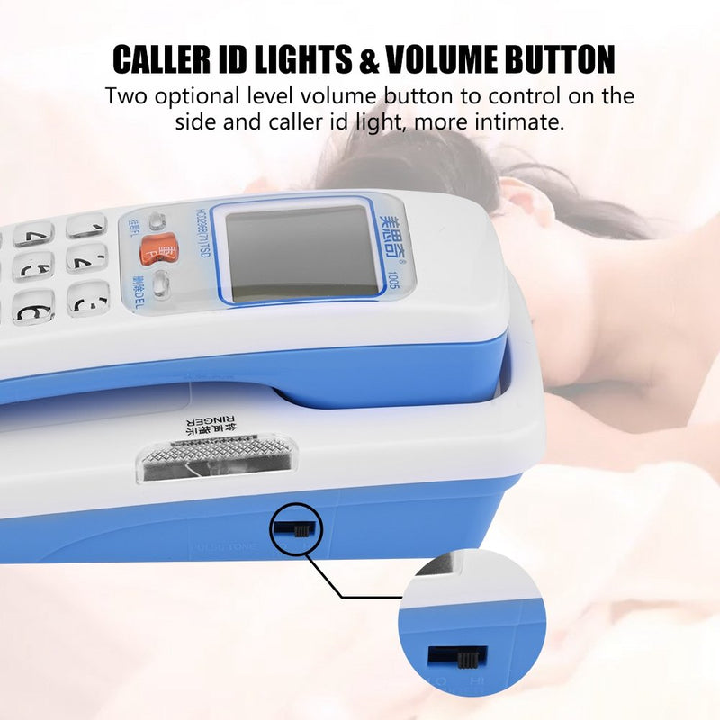 [Australia] - Trimline Corded Landline Phones with Caller ID & Backlit Dial, 30 Group Call Number Storage Inquiry, Crystal Big Button Fashion Extension Telephone for Home Office(White) White 