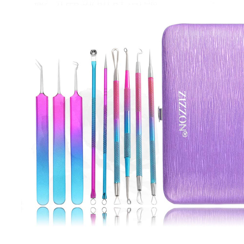 [Australia] - ZIZZON Blackhead Remover Kit Pimple Comedone Extractor Tool Set Treatment for Blemish, Zit, Acne Whitehead Tweezers Kit with 10X Magnifying Mirror 