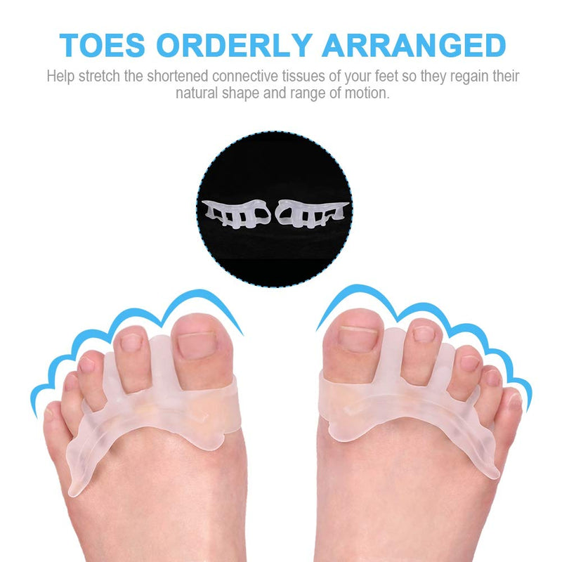 [Australia] - Soft Silicone Gel Toe Separator for Hallux Valgus Bunion Relief Gel Bunion Protectors Suitable for Men or Women 