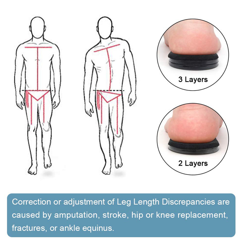 [Australia] - Dr.Foot Adjustable Orthopedic Heel Lift Inserts, Height Increase Insole for Leg Length Discrepancies, Heel Spurs, Heel Pain, Sports Injuries, and Achilles tendonitis (Black, 3 Layers) Black 3 Layers: Small-Women's 4.5-9.5|Men's 6-8.5 