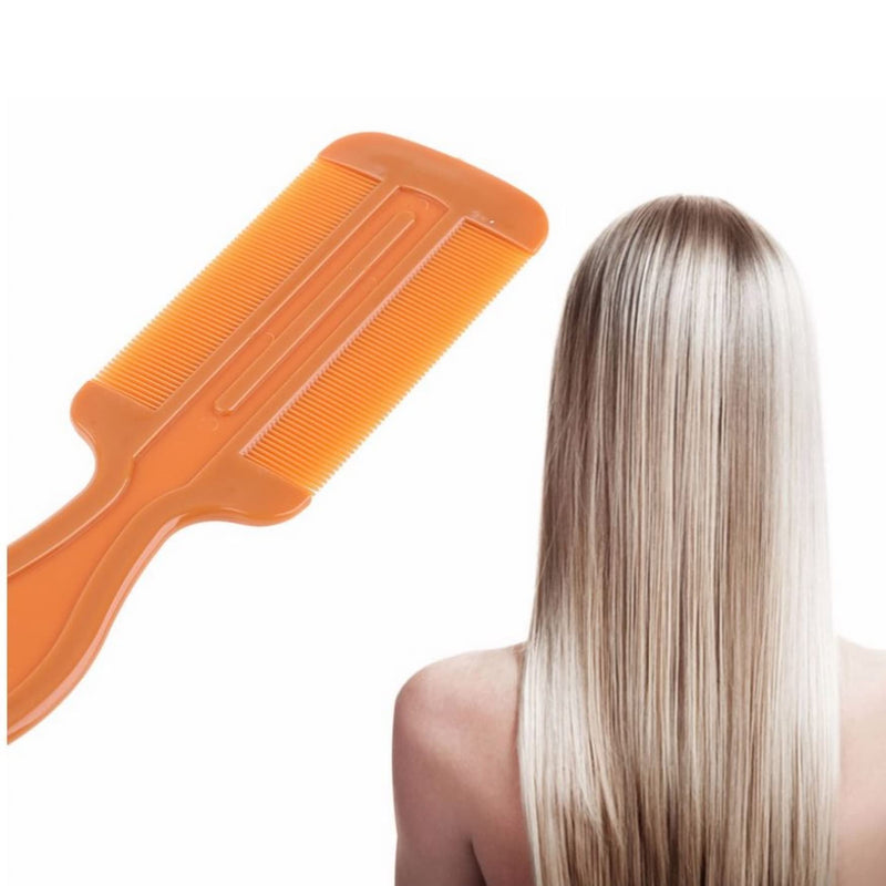 [Australia] - Noondl Nit Comb Double Edge Plastic Nit Comb for All The Family -Tangerine Orange 