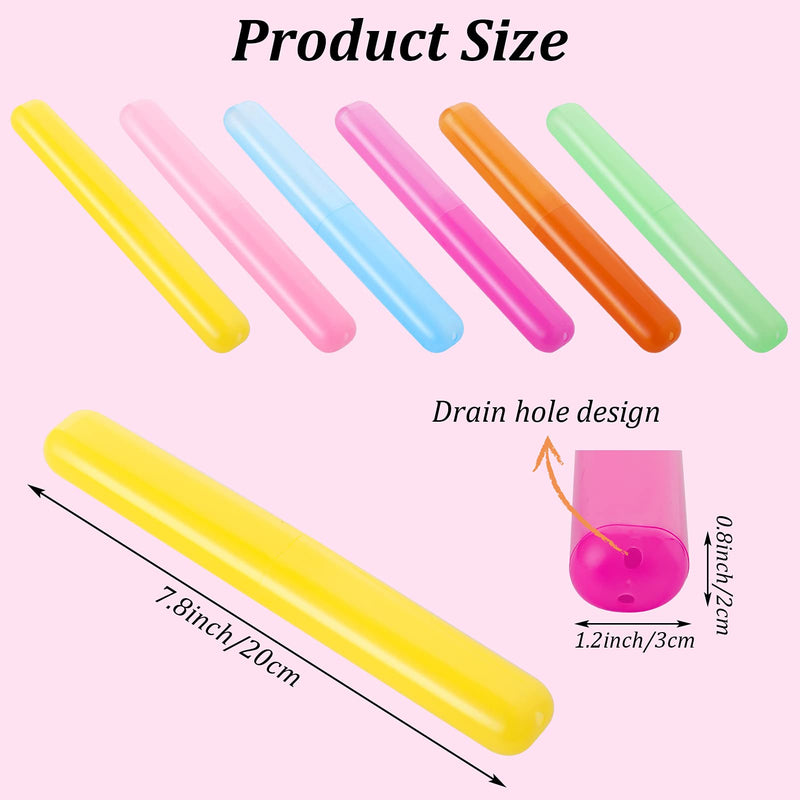 [Australia] - Firtink 6 Pieces Toothbrush Case Travel Cover, Plastic Toothbrush Case Travel Toothbrush Cover Eco-Friendly Toothbrush Storage Case for Daily Travel 