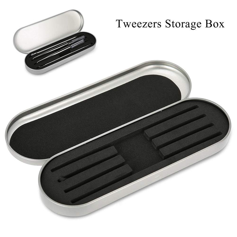 [Australia] - tweezer case Professional Storage Box for Eyelash Extension Tweezers Organizer Case Eyelashes Makeup Tool(Silver) Silver 