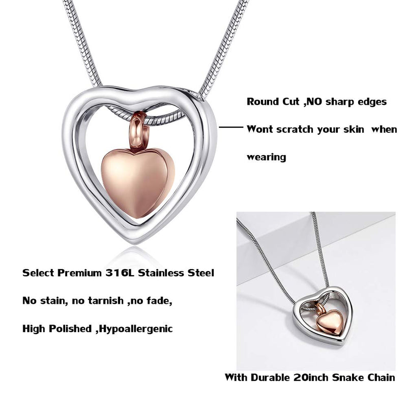 [Australia] - Personalized Engrave Beautiful Cremation Jewelry Urn Pendant Necklace for Ashes Stainless Steel Memorial Jewelry for Papa Nana Grandpa Grandma Dad Mom 