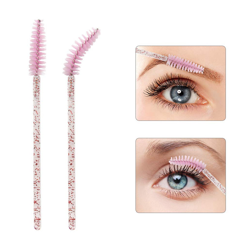 [Australia] - 300 Pack Disposable Mascara Wands Eyelash Brushes for Extensions Eye Lash Applicator Makeup Tool Kit, Crystal/Pink 