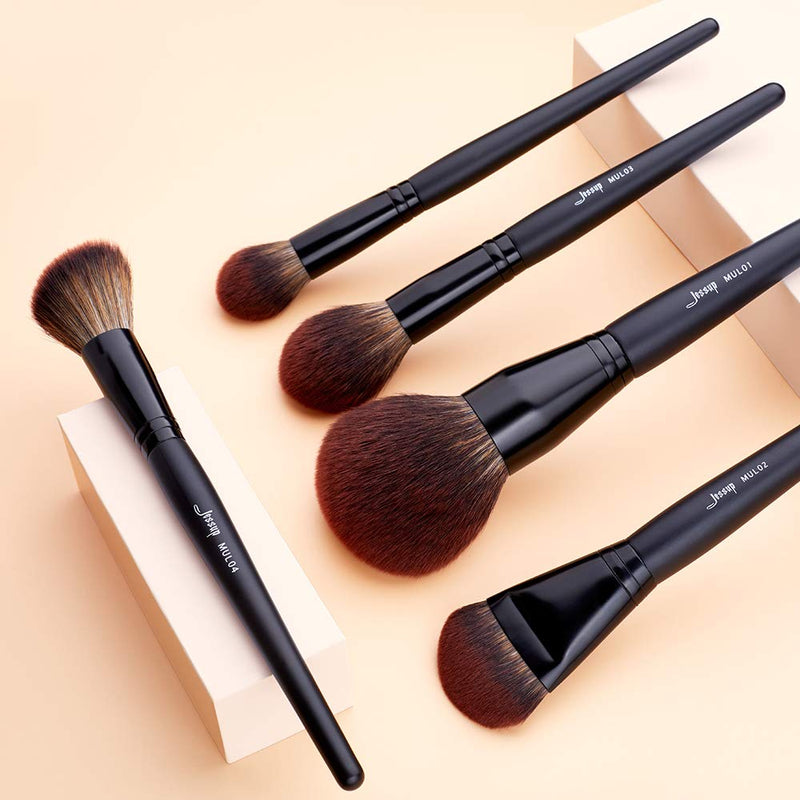 [Australia] - Jessup Make Up Brush Set Professional 21Pcs Black Complete Collection,Synthetic Hair,Powder Blending Foundation Highlight Contour Concealer Eyeshadow Eye liner Spoolie T271 