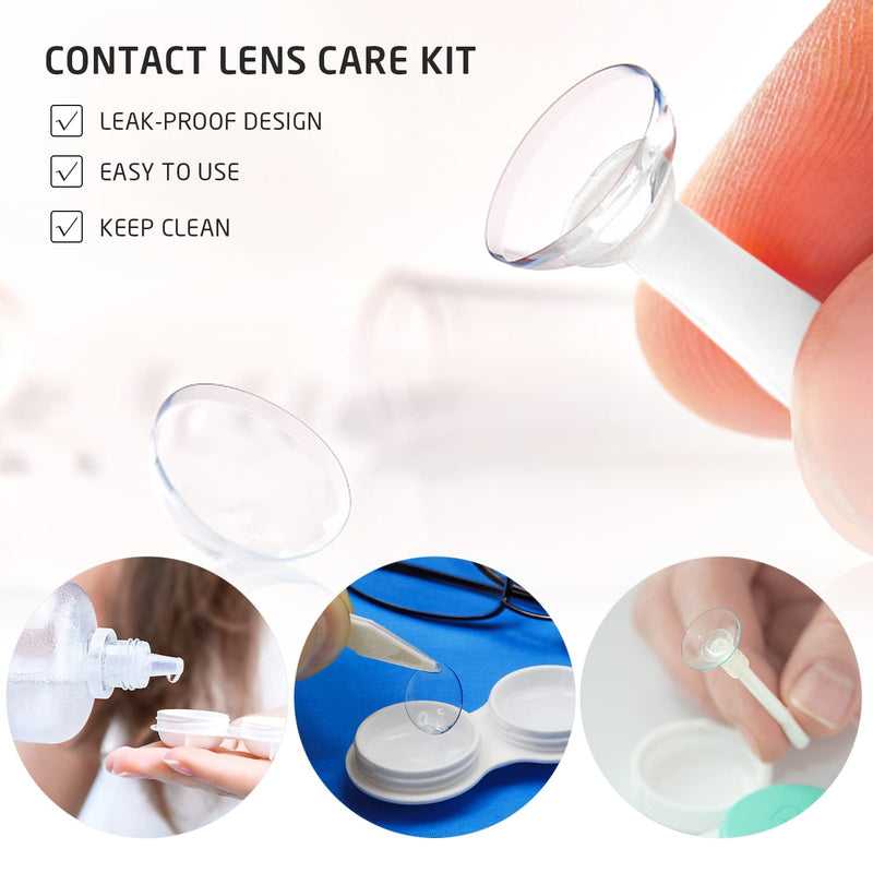 [Australia] - BEIIEB 6 Pcs Contact Lens Case with 2 Kit Tweezers and Mounting Stick; 2 Empty Bottles with Contact Lens Container L&R Marked for Home, Travel, blue, Fashion 